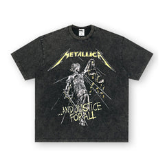 NIRVANA Rock American Retro Short Sleeve T-shirt Washed Heavy Cross border Printed Trendy Pure Cotton Vintage Men (8)
