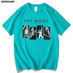 ROCK music peripheral summer short sleeved cotton unisex Led Zeppelin Queen band Uncle Nirvana (3)