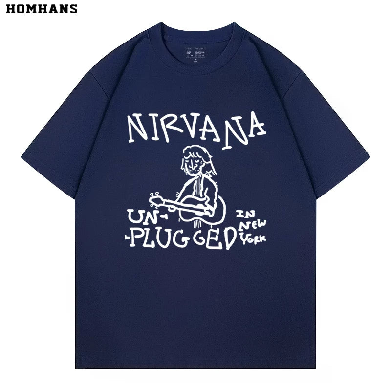 NIRVANA band, punk personality, spring and summer short sleeved T-shirt, heavyweight pure cotton casual versatile loose fit (3)