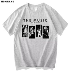 ROCK music peripheral summer short sleeved cotton unisex Led Zeppelin Queen band Uncle Nirvana (1)