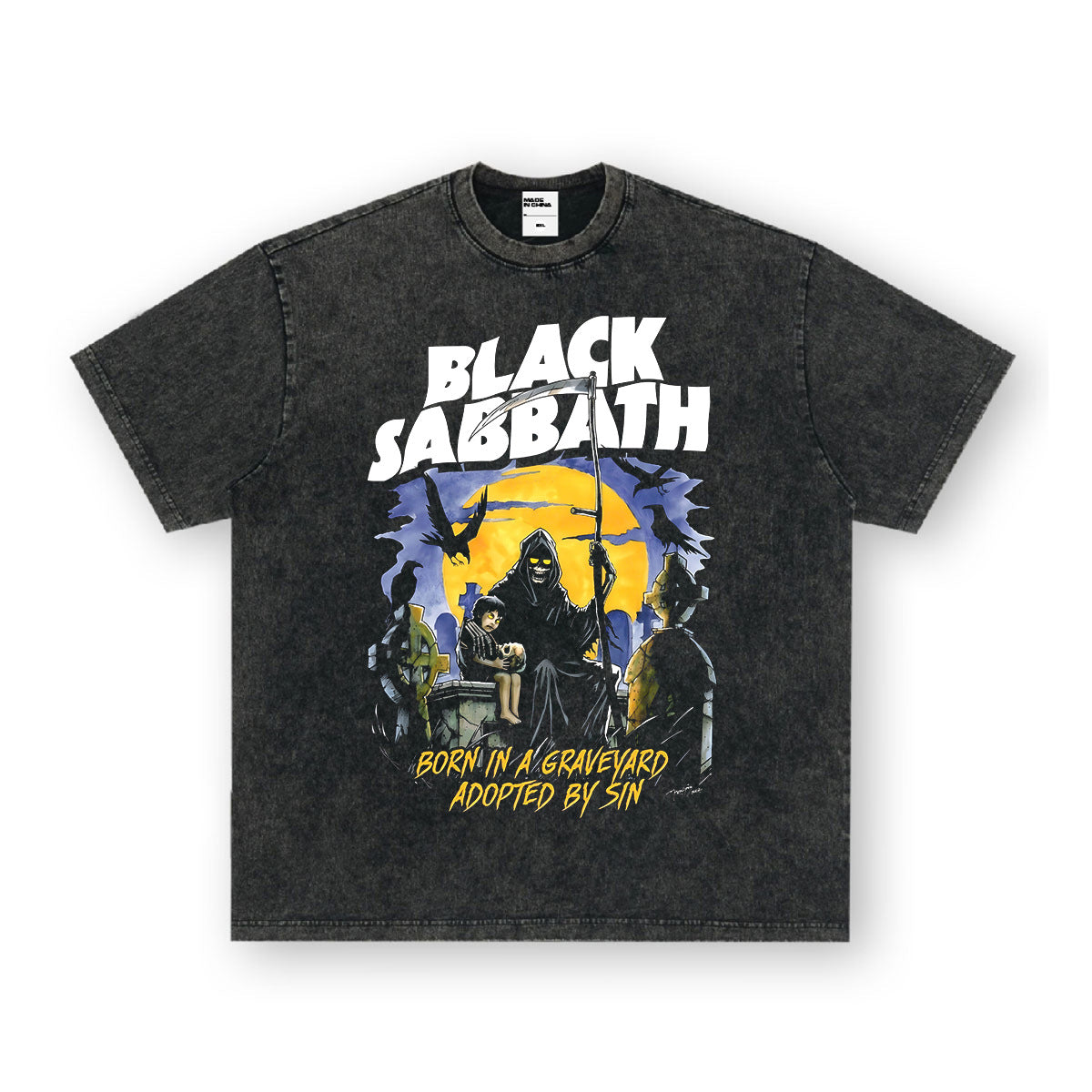 NIRVANA Rock American Retro Short Sleeve T-shirt Washed Heavy Cross border Printed Trendy Pure Cotton Vintage Men (10)