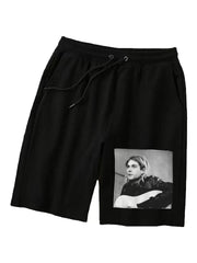 Kurt cobain nirvana rock and roll patch shorts for men and women, hoodie, looped fabric pants (4)