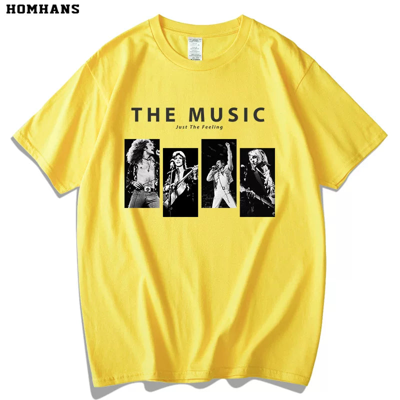 ROCK music peripheral summer short sleeved cotton unisex Led Zeppelin Queen band Uncle Nirvana (2)