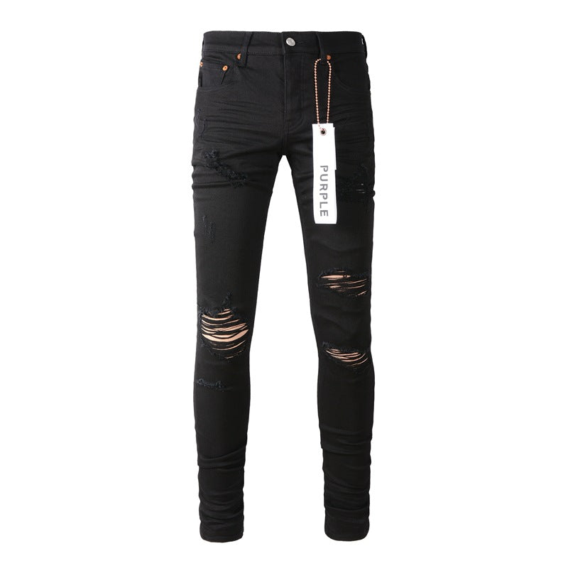 Purple Jeans High Street Black Ripped And Distressed 9022