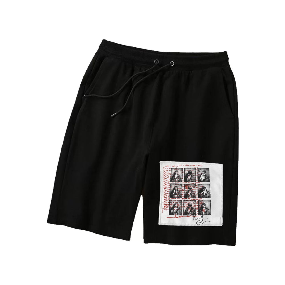 Kurt cobain nirvana rock and roll patch shorts for men and women, hoodie, looped fabric pants (1)