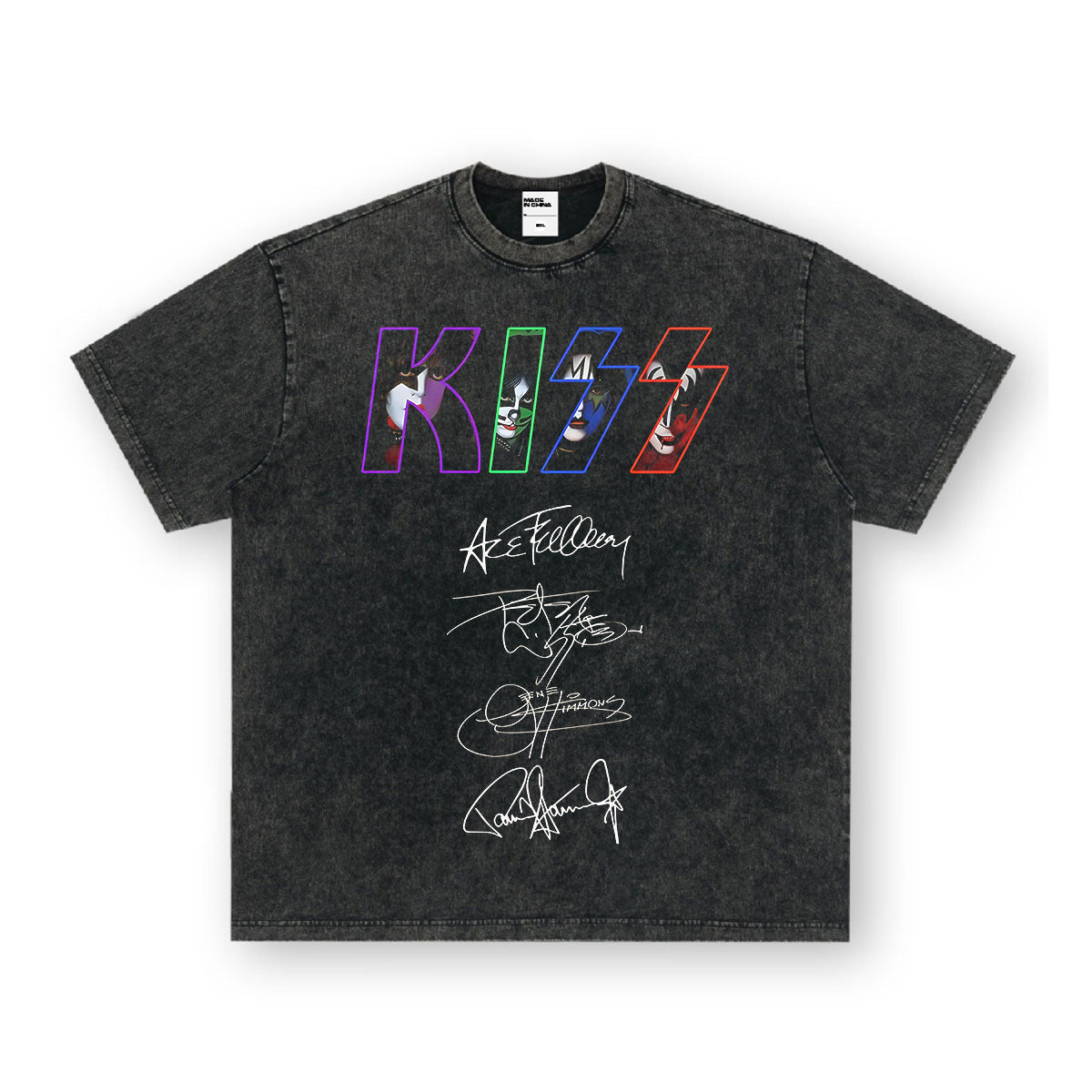 NIRVANA Rock American Retro Short Sleeve T-shirt Washed Heavy Cross border Printed Trendy Pure Cotton Vintage Men (9)