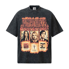 2026 Cross border Nirvana Top American Street Retro Washed Stir Fried Snowflake Shoulder Cotton Short Sleeve Men (2)