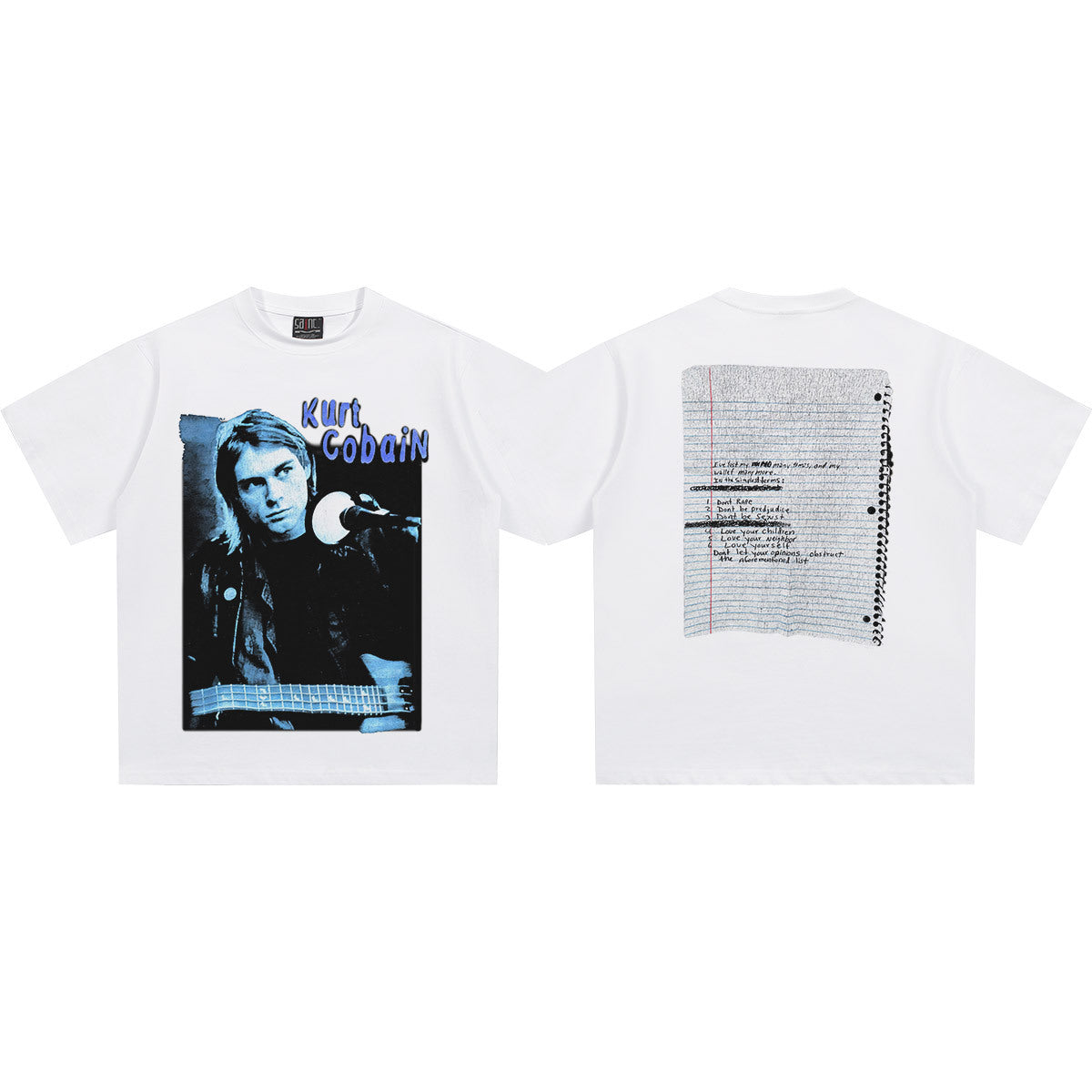 2025 Spring/Summer New Cross border NIRVANA Rock Band Vintage Short sleeved T-shirt Heavy duty Washed and Used Trend (9)
