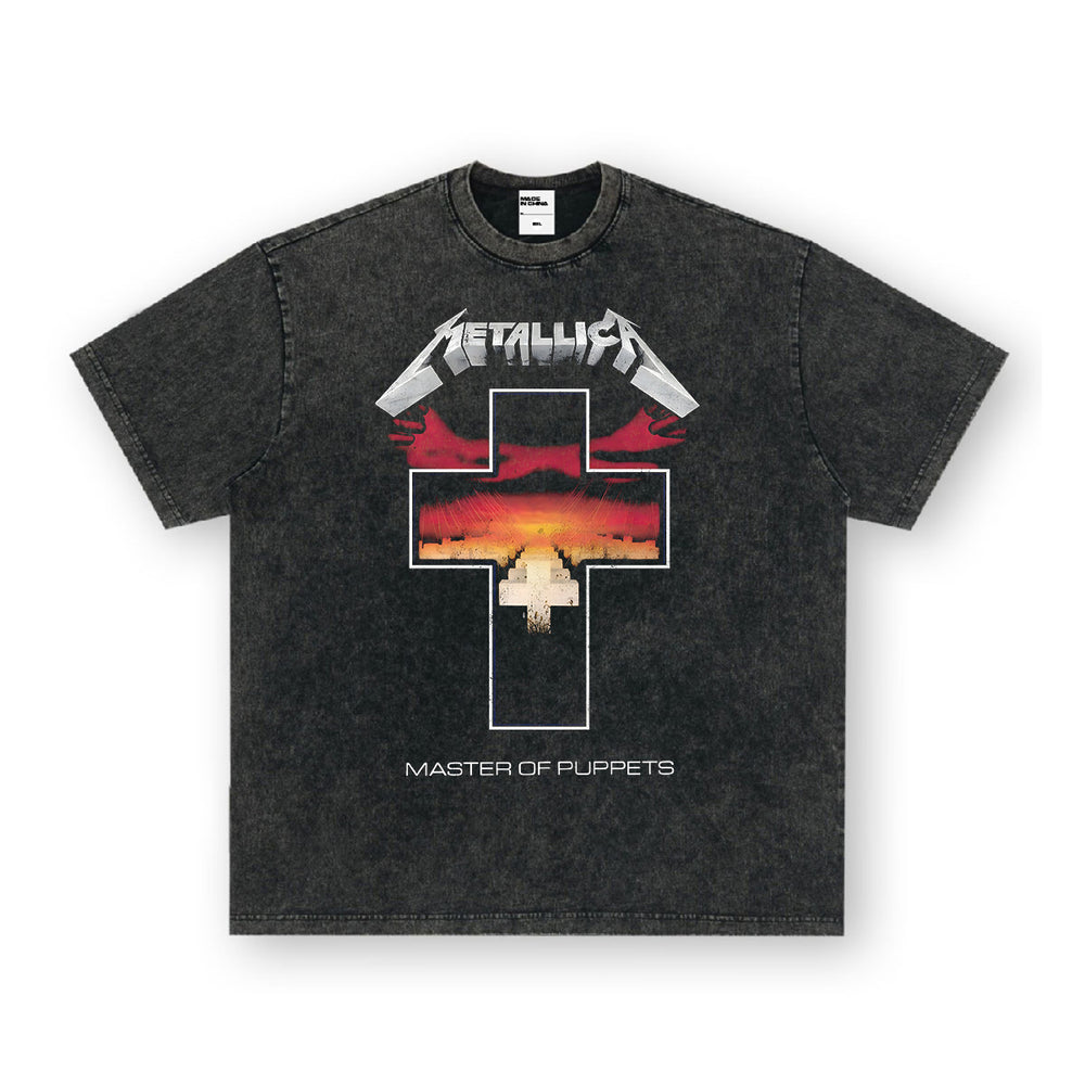 NIRVANA Rock American Retro Short Sleeve T-shirt Washed Heavy Cross border Printed Trendy Pure Cotton Vintage Men (8)
