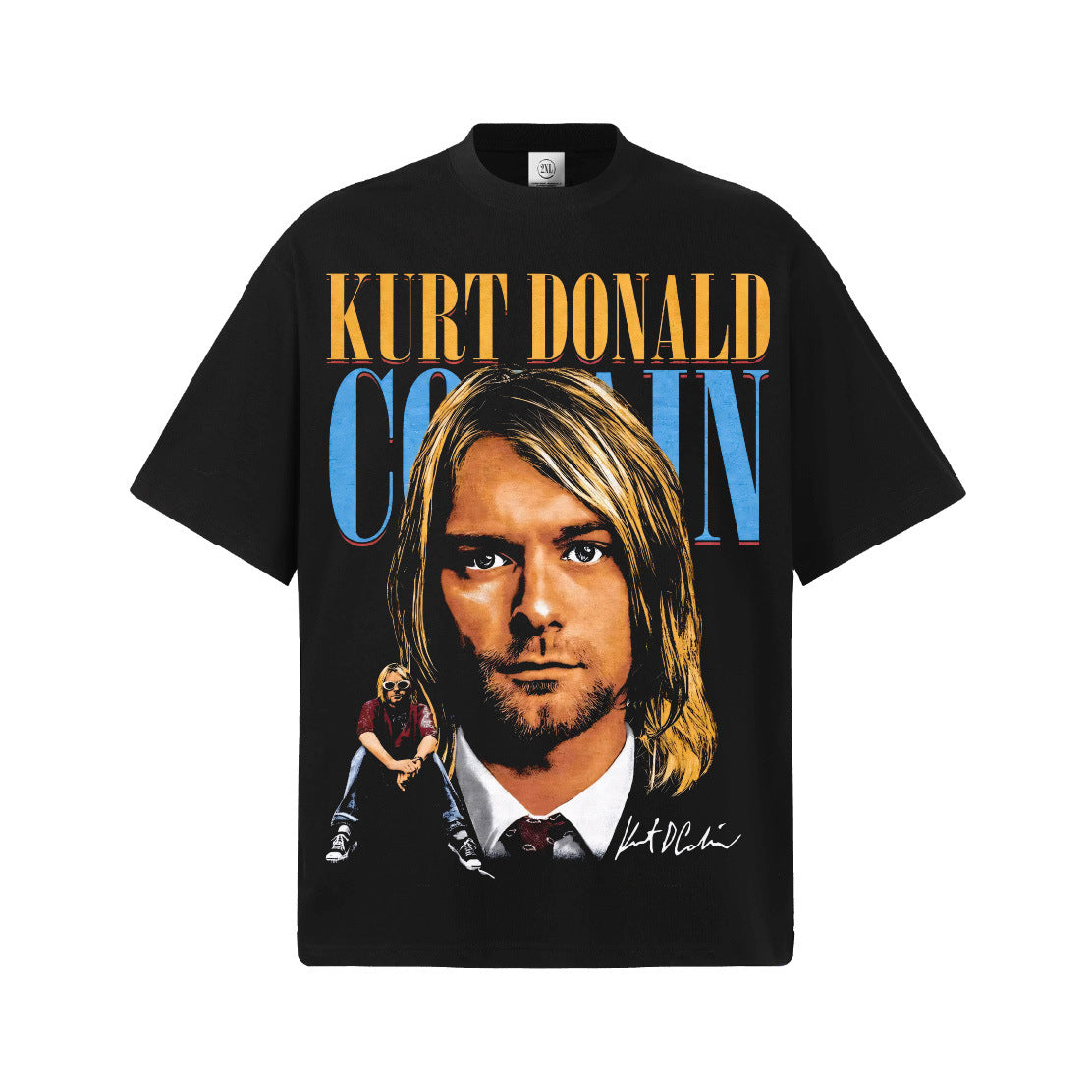 2026 Cross border Nirvana Cobain New American High Street T-shirt Retro Stir fried Snowflake Men's and Women's Casual Short Sleeves Men's and Women's T (2)