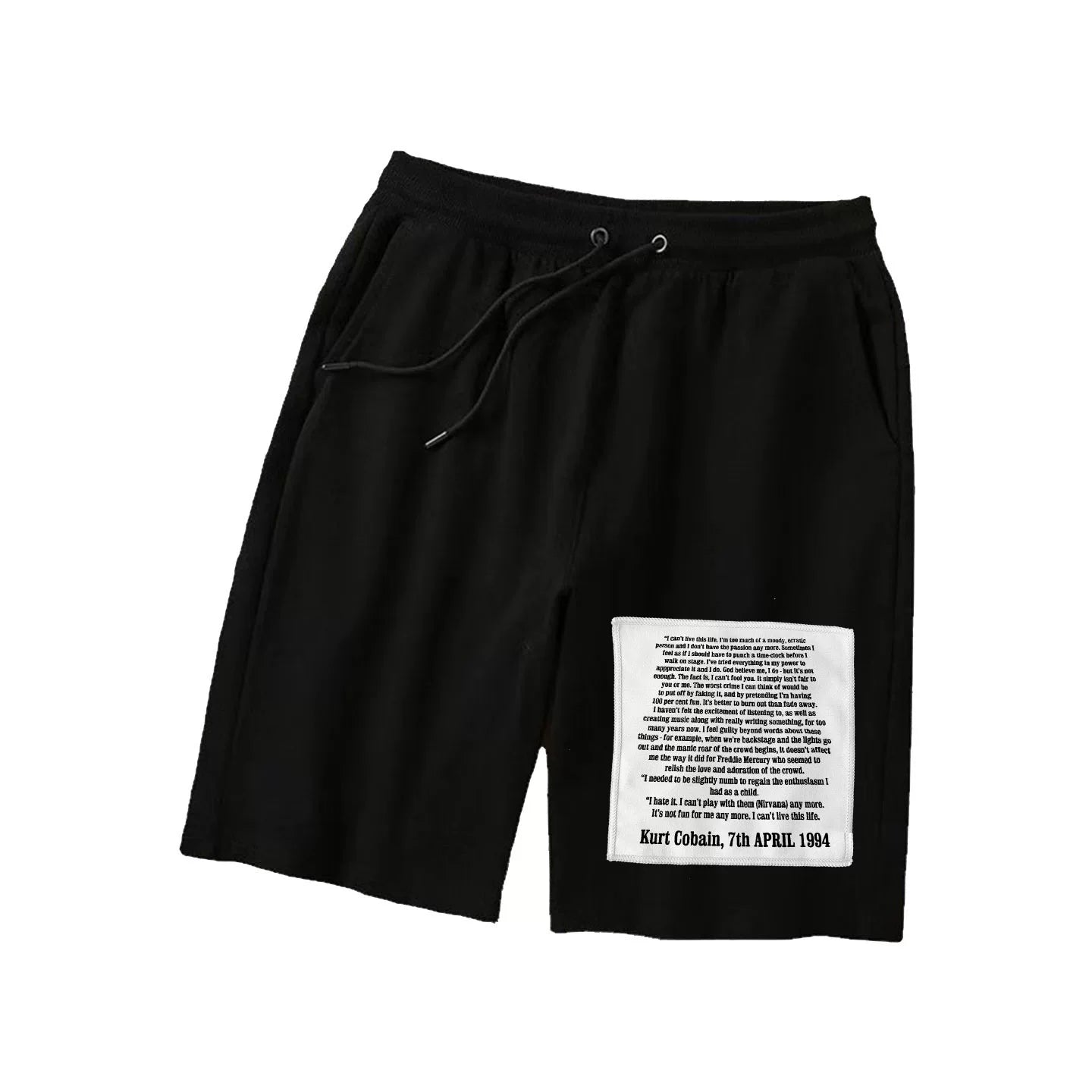 Kurt cobain nirvana rock and roll patch shorts for men and women, hoodie, looped fabric pants (2)