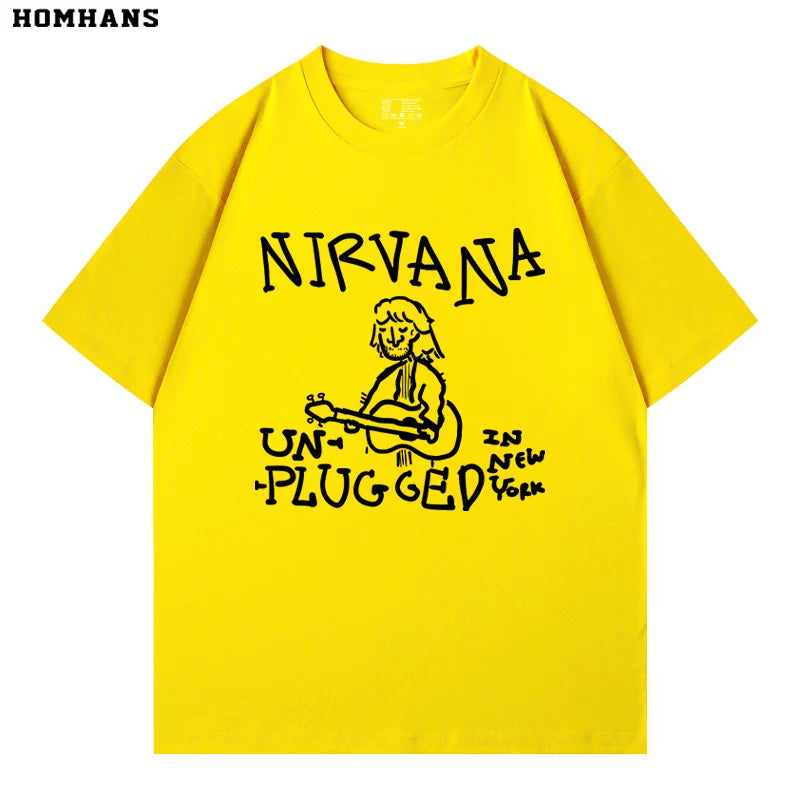 NIRVANA band, punk personality, spring and summer short sleeved T-shirt, heavyweight pure cotton casual versatile loose fit (1)