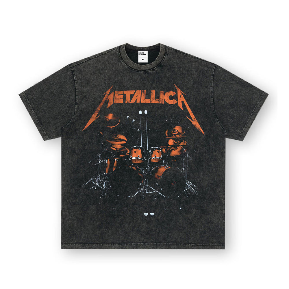 NIRVANA Rock American Retro Short Sleeve T-shirt Washed Heavy Cross border Printed Trendy Pure Cotton Vintage Men (9)