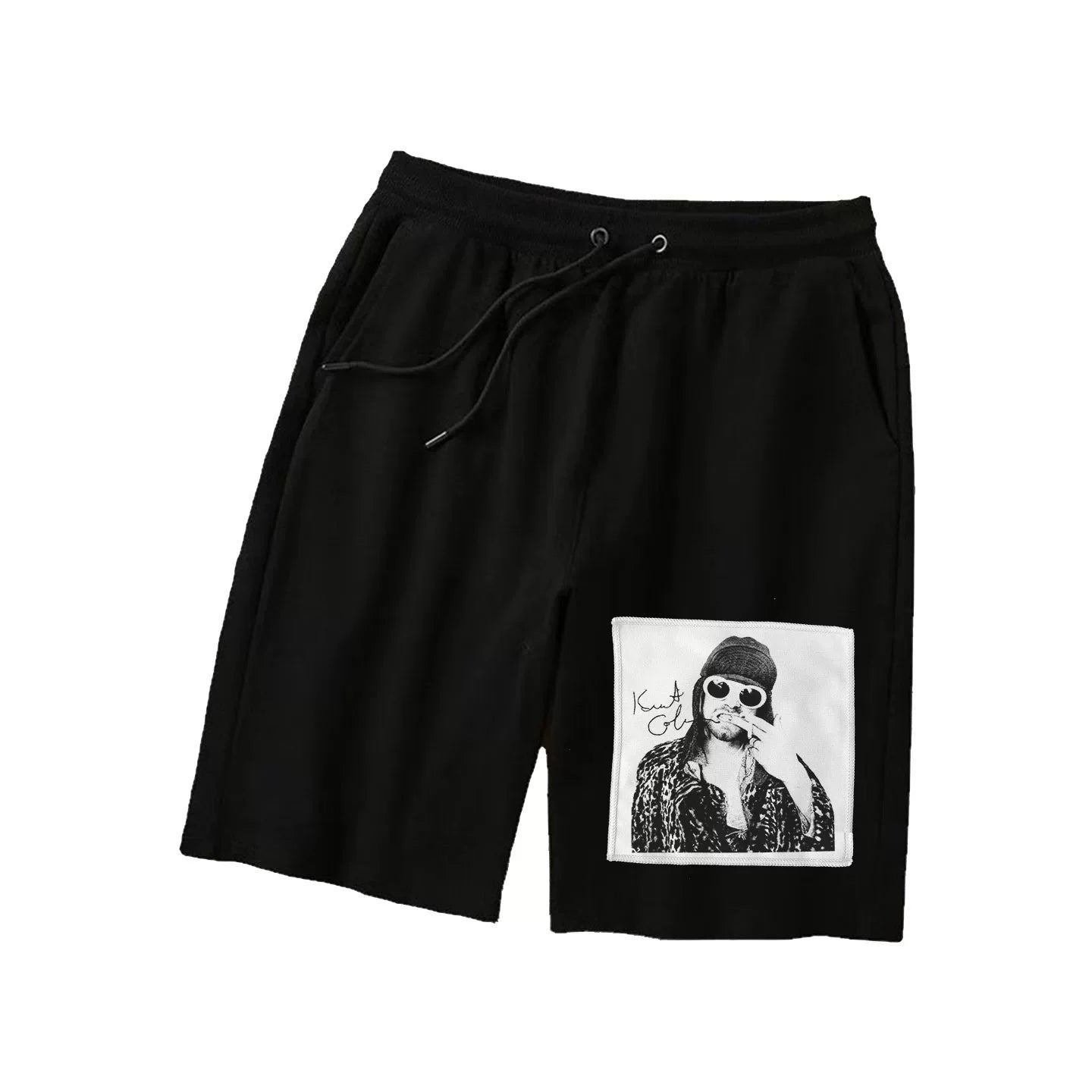 Kurt cobain nirvana rock and roll patch shorts for men and women, hoodie, looped fabric pants (1)
