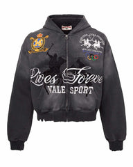 Vale Forever Blackrock Zip Up Hoodie Black